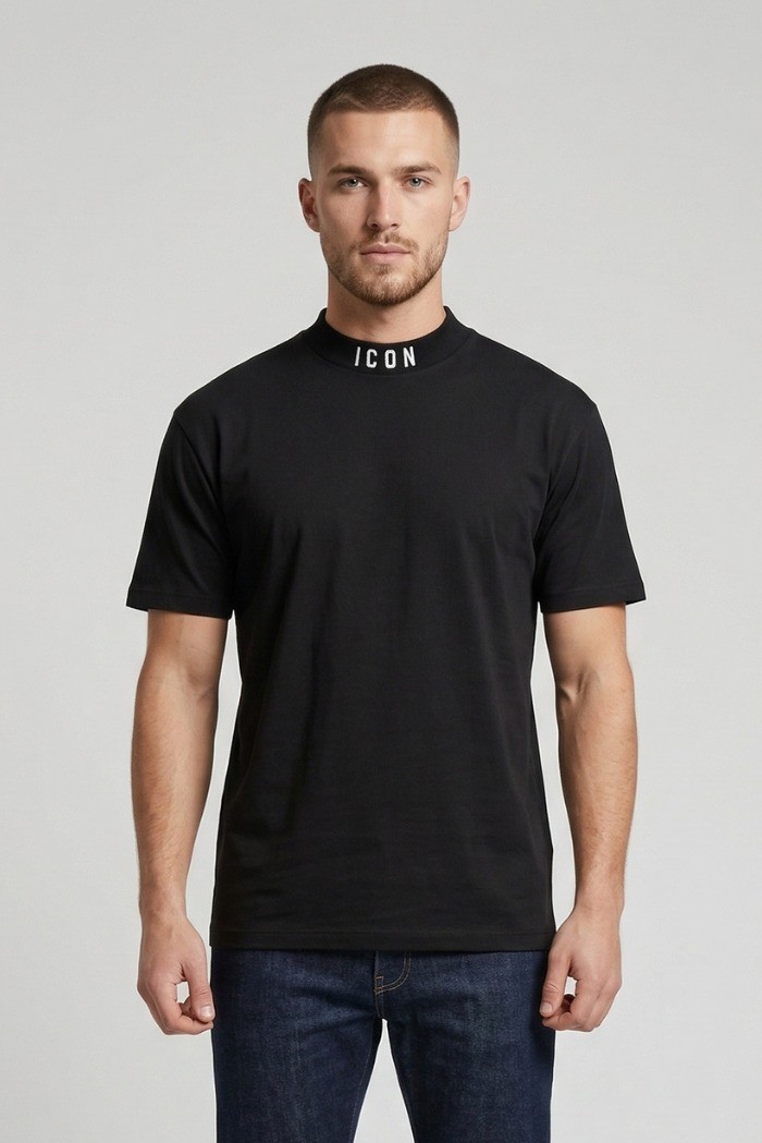 Icon t-shirt in cotone mezzo collo con stampa logo IUT008 [bc2943f4]