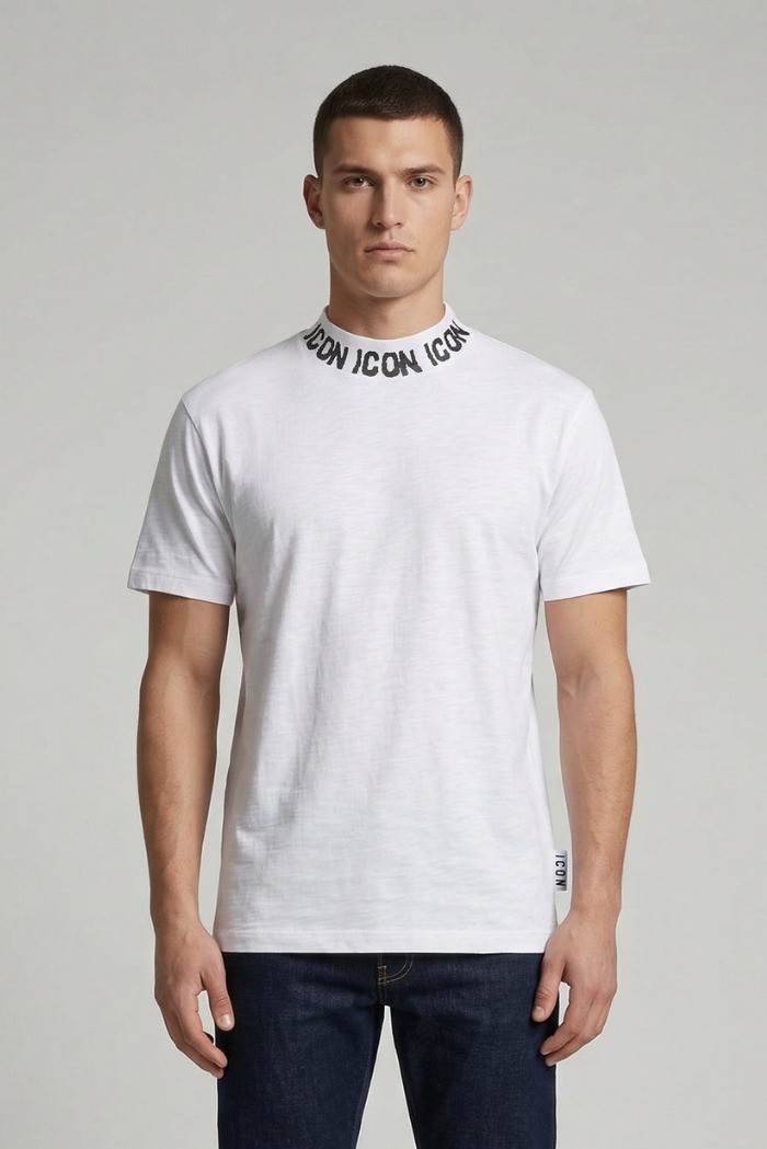 Icon t-shirt in cotone mezzo collo con stampe logo IUT028 [ce3f94c3]