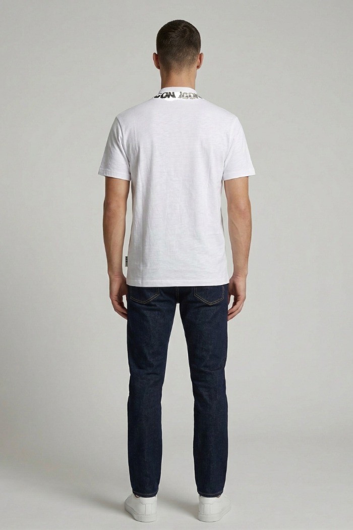 Icon t-shirt in cotone mezzo collo con stampe logo IUT028 [1719d7ce]