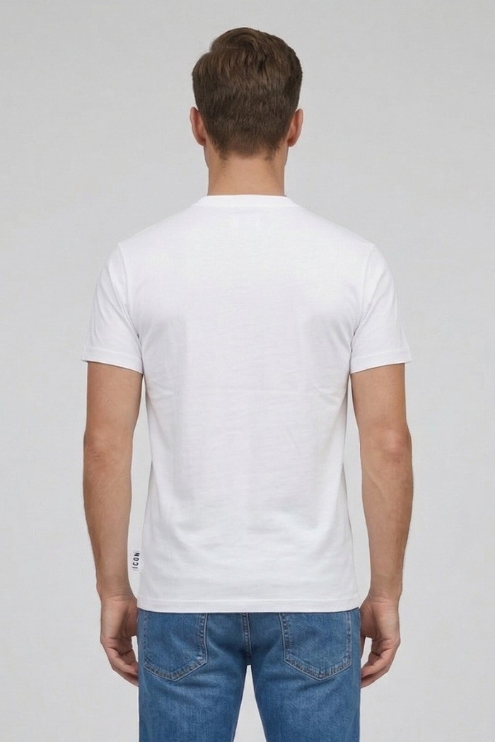 Icon t-shirt in cotone con stampa logo effetto lucido IUT019 [3600906e]