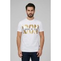 Icon t-shirt in cotone con logo oro IUT022 [3e25c4f5]