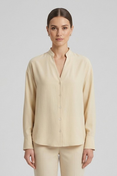 PDK camicia coreana con scollo a V 056992 — 805219040079265_1