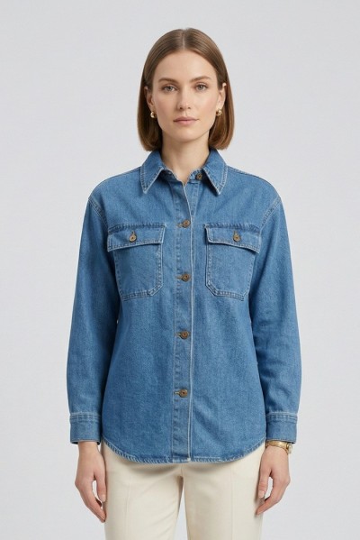 PDK giacca camicia in denim 05P6987 [a5a5a823]