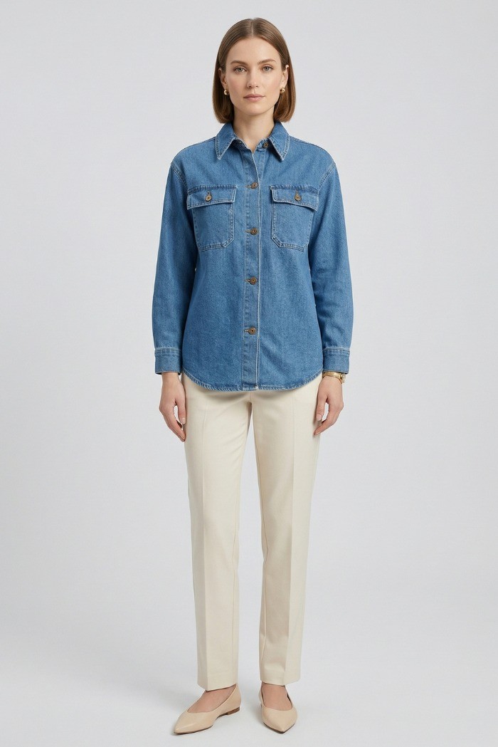 PDK giacca camicia in denim 05P6987 [cb9e2a2a]