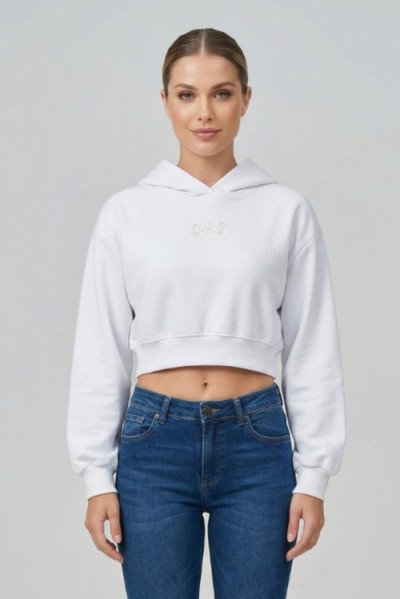 Drop Season 2 felpa cropped in cotone con cappuccio SS26W508 — 805219040078761_1