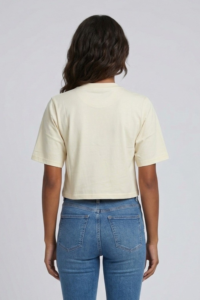 Drop Season 2 t-shirt cropped in cotone SS26W511 [641aa1b4]