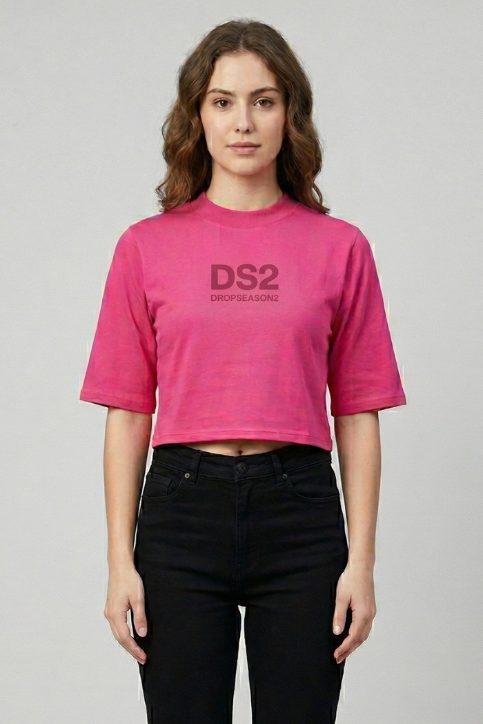 Drop Season 2 t-shirt cropped in cotone SS26W511 [98ae24e6]