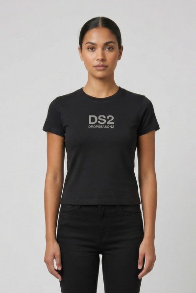 Drop Season 2 t-shirt in cotone con logo SS26W515 — 805219040078770_2