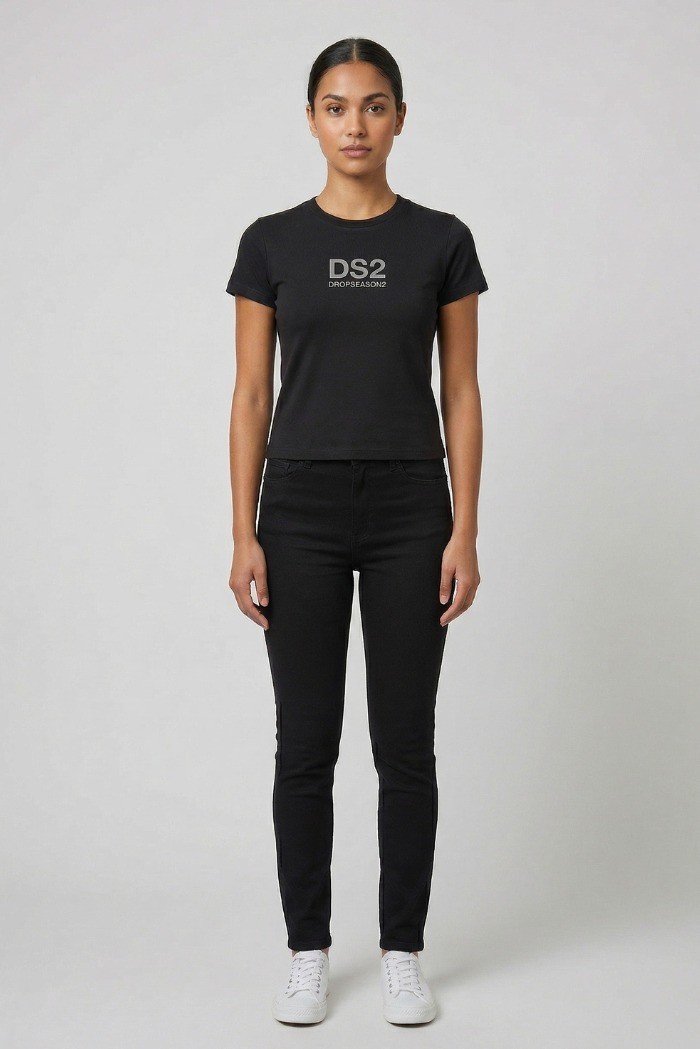 Drop Season 2 t-shirt in cotone con logo SS26W515 [75dd40b8]
