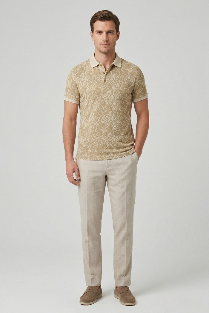 Markup polo da uomo in cotone a fantasia MK1910087 [d4607b8b]