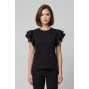 PDK maglia in misto cotone con volant sulle maniche 057001 [f9fd32e4]
