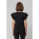 PDK maglia in misto cotone con volant sulle maniche 057001 [20db71e9]