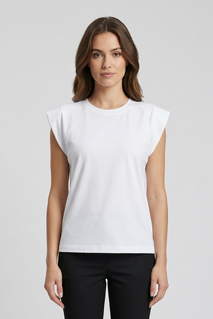 Fresh Flower t-shirt smanicata in cotone filo di scozia FD557 [2bf5f7d3]