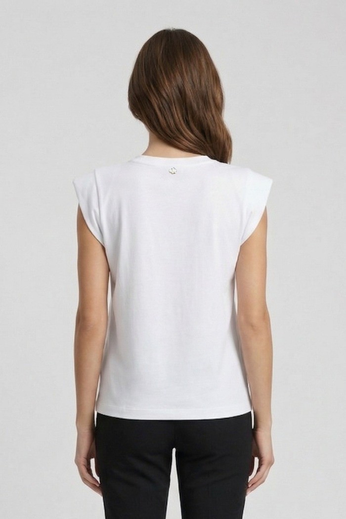 Fresh Flower t-shirt smanicata in cotone filo di scozia FD557 [f2d3b4de]