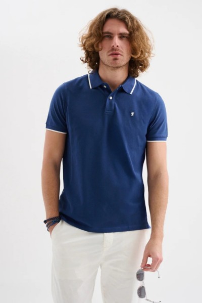 Jaggy polo in piquet con logo ricamo e riga a contrasto Sidney JMD009DN102261 — 805219040079427_1