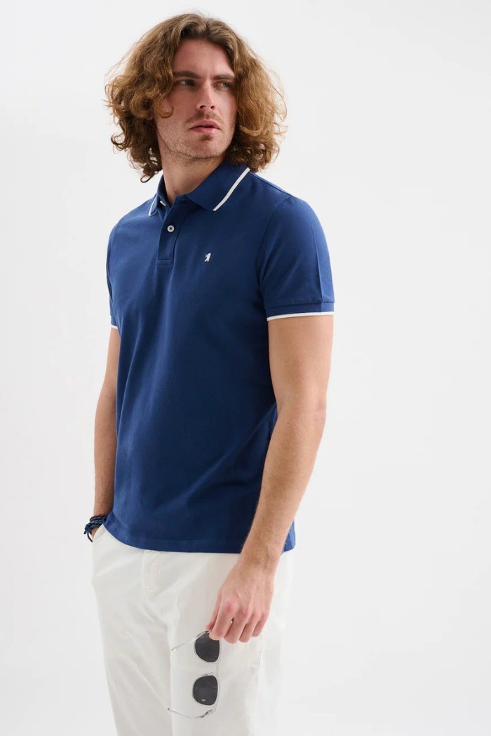 Jaggy polo in piquet con logo ricamo e riga a contrasto Sidney JMD009DN102261 [cc755c66]