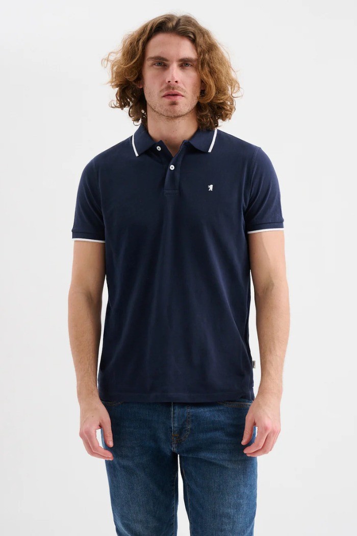 Jaggy polo in piquet con logo ricamo e riga a contrasto Sidney JMD009DN102261 [19c23112]