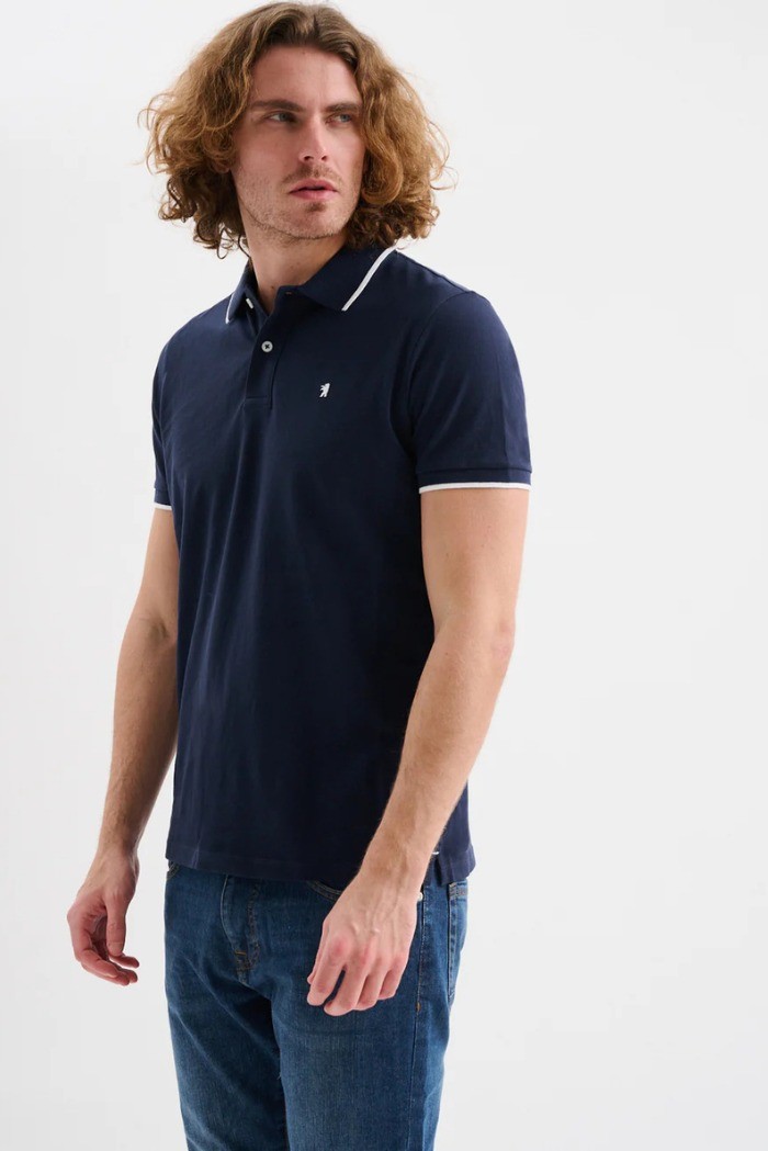 Jaggy polo in piquet con logo ricamo e riga a contrasto Sidney JMD009DN102261 [c0e4721f]