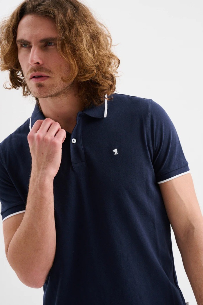 Jaggy polo in piquet con logo ricamo e riga a contrasto Sidney JMD009DN102261 [77f9b31b]