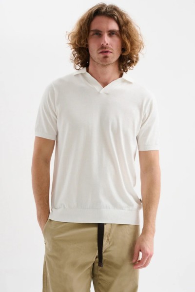 Jaggy polo derby in filo con logo Dousa JMD053DZ144261 [52983b97]