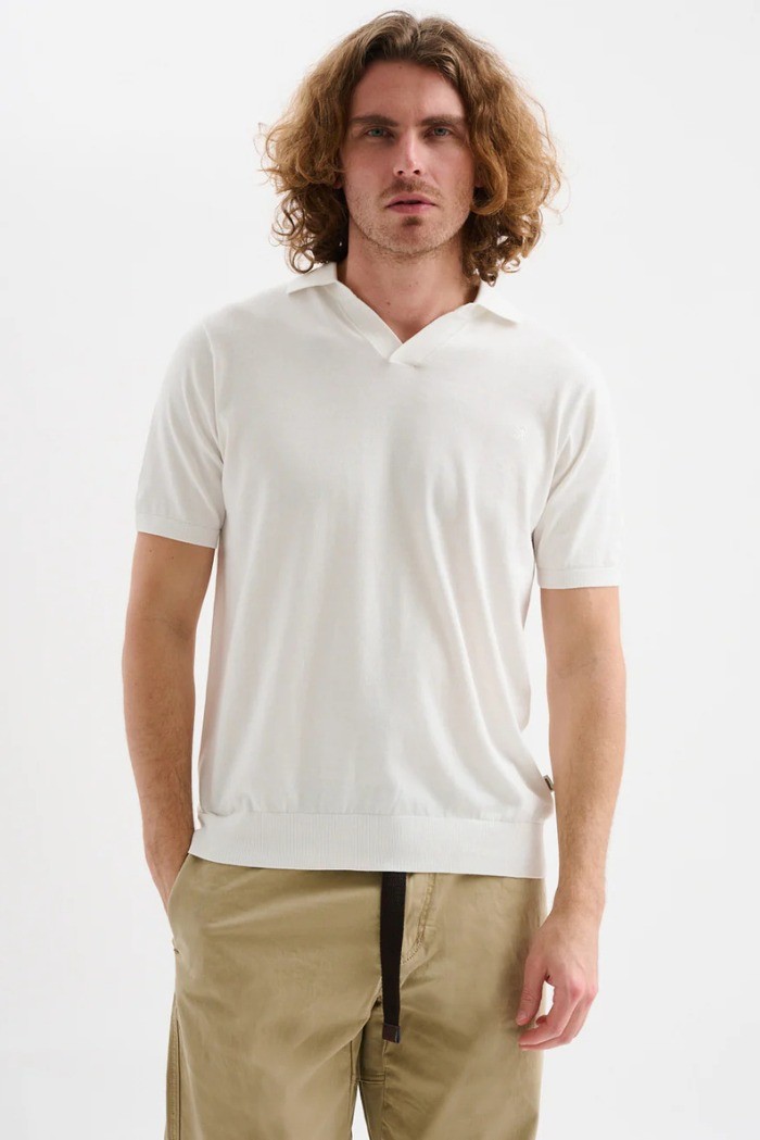 Jaggy polo derby in filo con logo Dousa JMD053DZ144261 [52983b97]