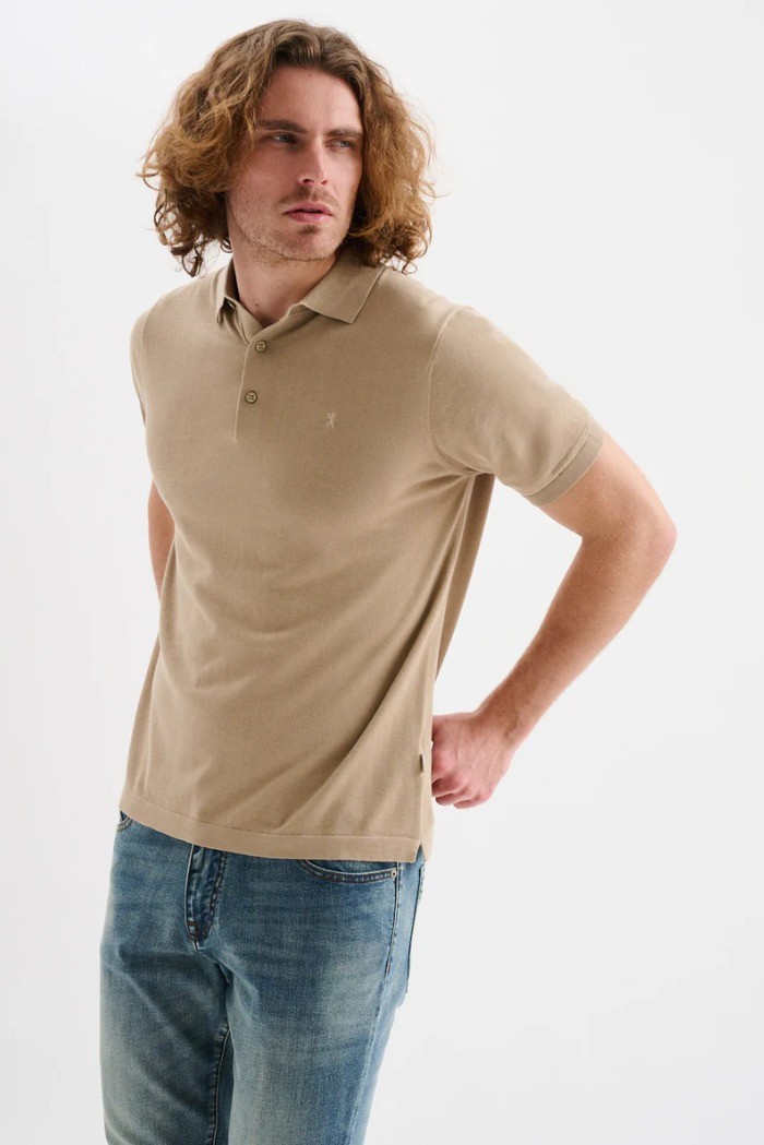 Jaggy polo in filo con logo ricamo Drake JMD054DZ144261 [0666e01e]
