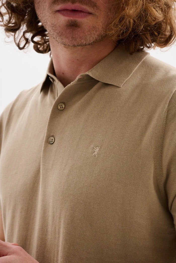 Jaggy polo in filo con logo ricamo Drake JMD054DZ144261 [b17b211a]