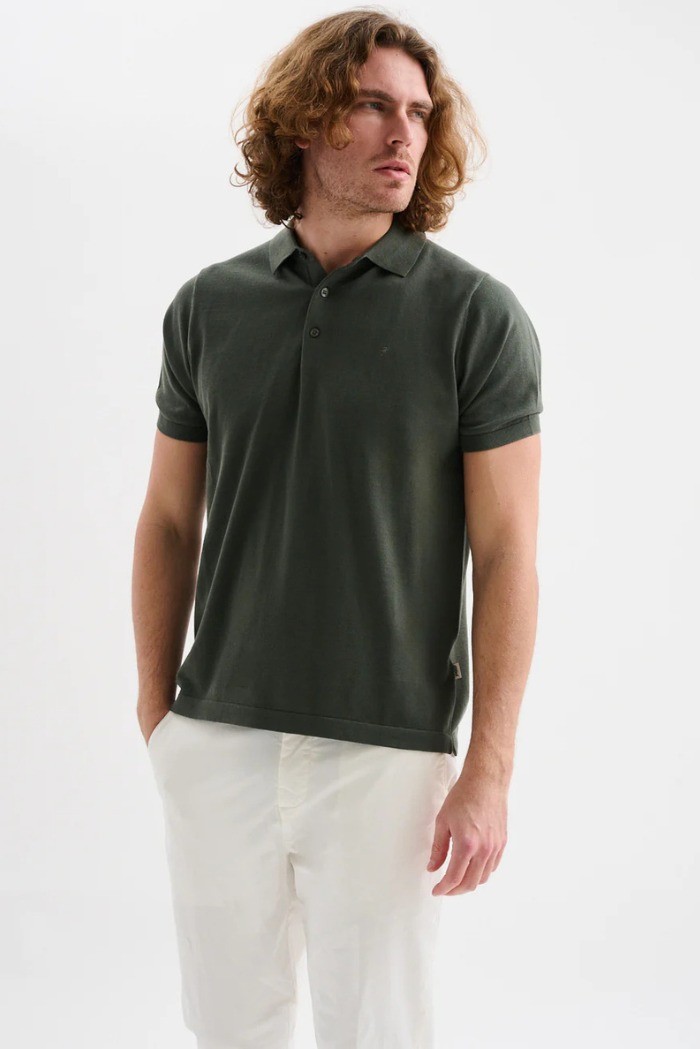 Jaggy polo in filo con logo ricamo Drake JMD054DZ144261 [a0070195]