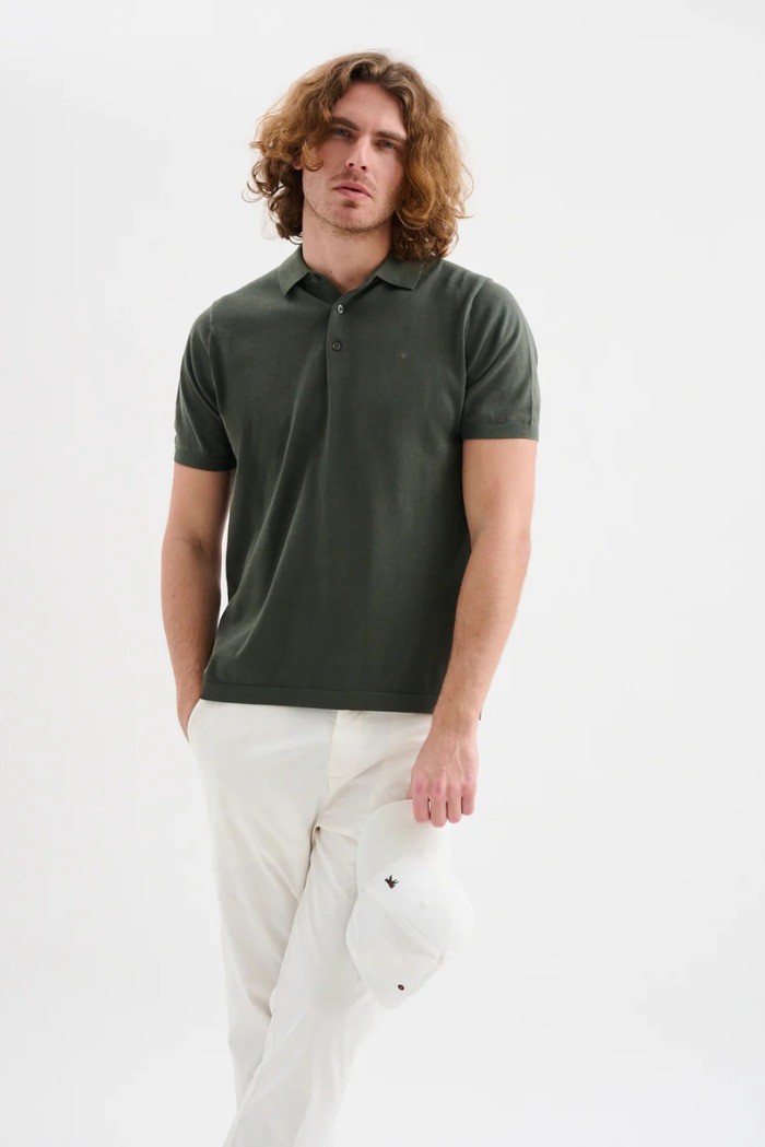 Jaggy polo in filo con logo ricamo Drake JMD054DZ144261 [a557468b]