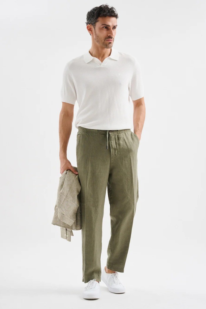 Jaggy pantalone con laccio in lino Bruce JMP033KSC101261 [96819a6b]