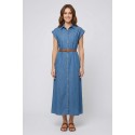 PDK abito lungo in chambray denim 056979 [7ba4fcf2]