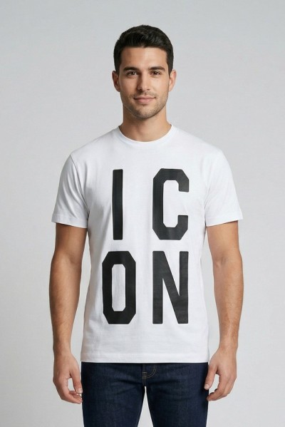 Icon t-shirt in cotone con maxi stampa logo IUT003 [2e0a34af]