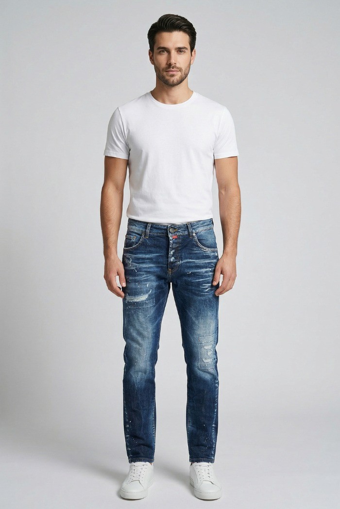 Patriot jeans carrot fit in denim di cotone stretch PKYM01 [686e925e]