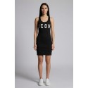 Icon abito canotta in cotone stretch con maxi stampa logo IDA002 [b99fe6f3]