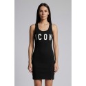 Icon abito canotta in cotone stretch con maxi stampa logo IDA002 [60b9a5fe]