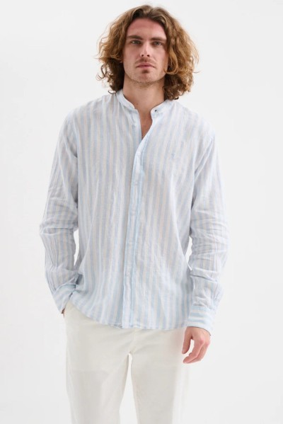 Jaggy camicia collo alla coreana a righe Qasim JMQ039DSB111261 [60e36166]