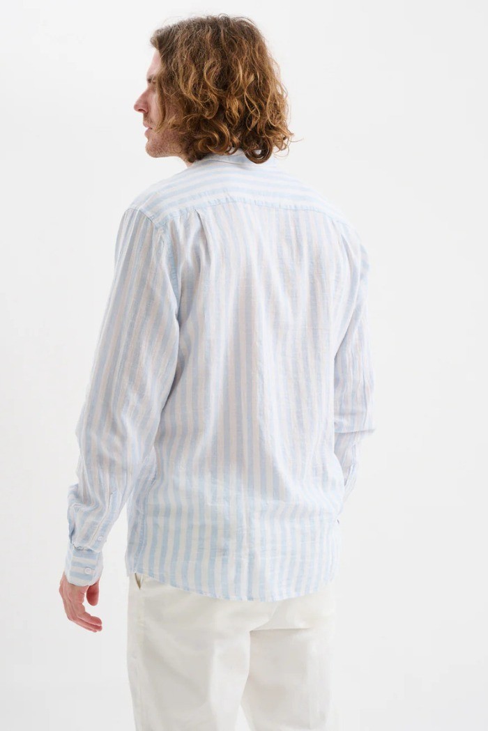 Jaggy camicia collo alla coreana a righe Qasim JMQ039DSB111261 [0ed8e36f]