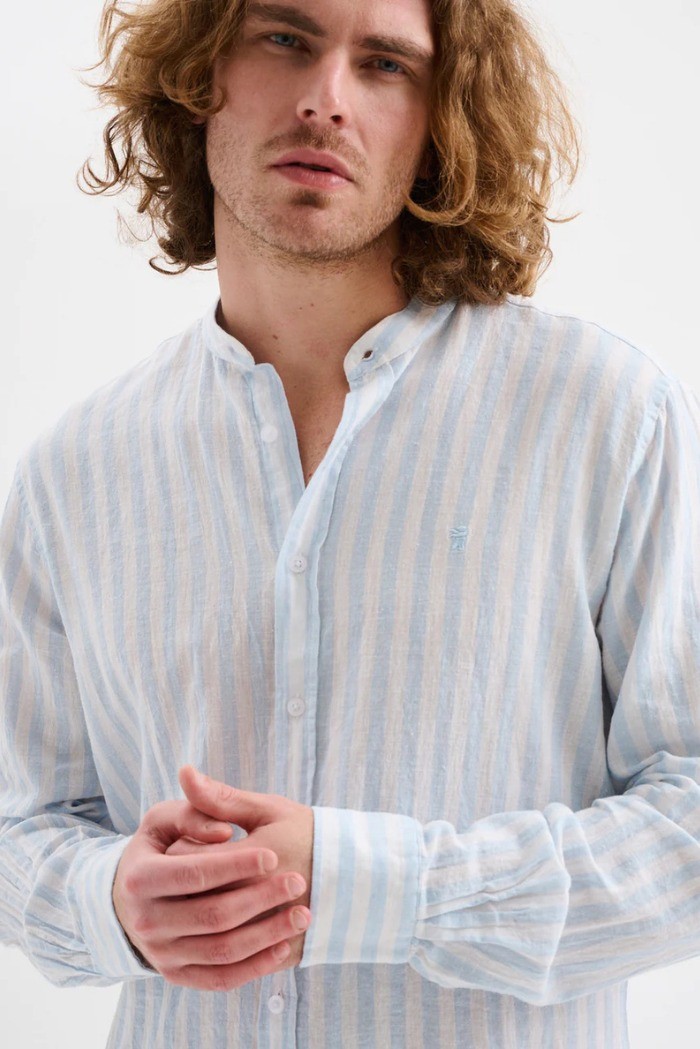 Jaggy camicia collo alla coreana a righe Qasim JMQ039DSB111261 [0b88a471]