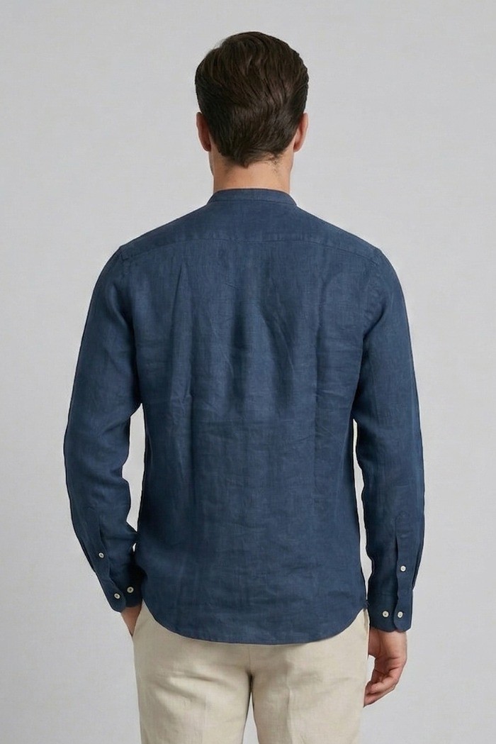 Guy camicia collo coreano in lino Custom909x-1211 M50089 [6bf9d2ab]