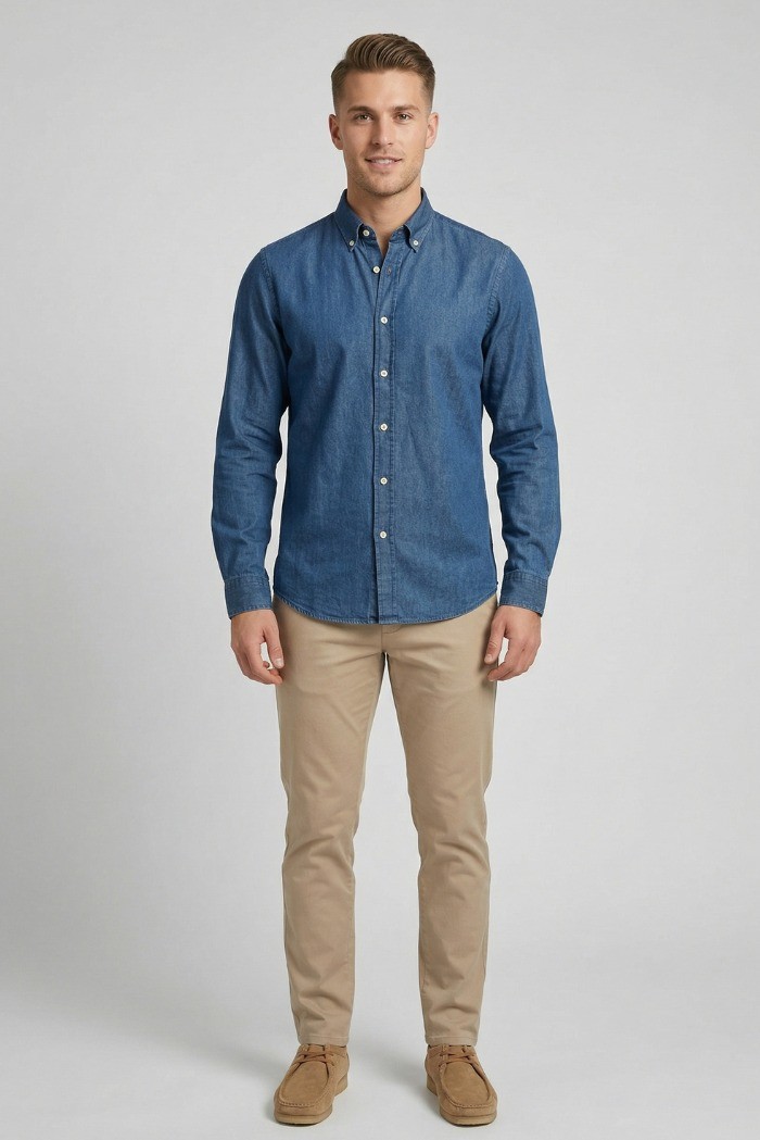 Guy camicia in denim di cotone Custom919x-004 rl M50078 [83d0c03a]