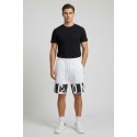 Icon bermuda in cotone stretch con stampa logo effetto pittura IUB023 [93bcef1b]