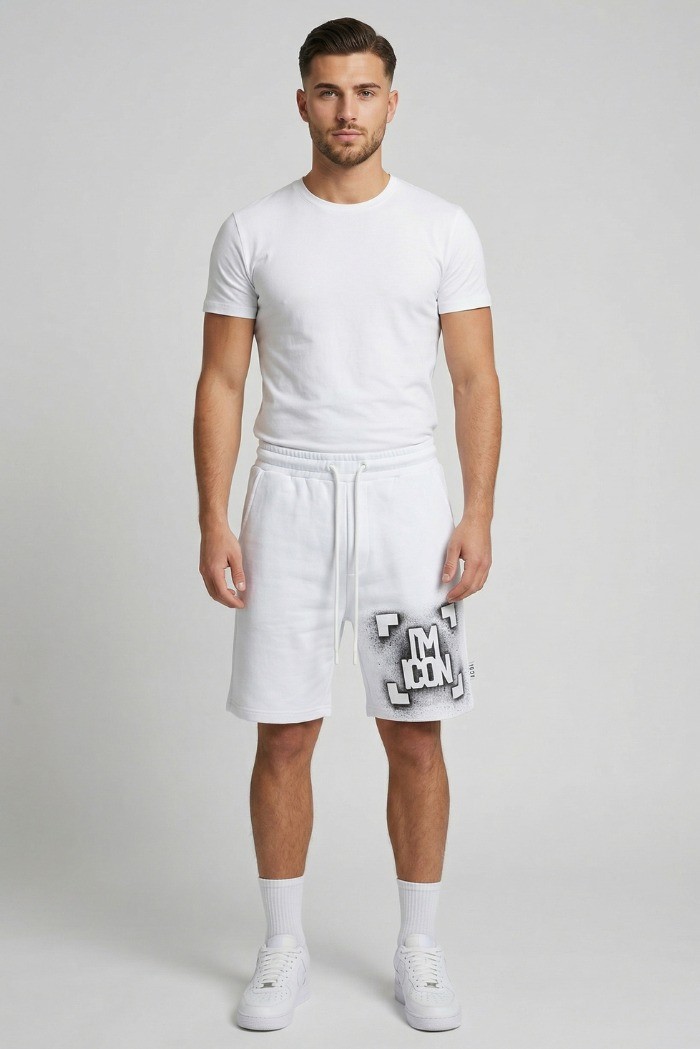 Icon bermuda in cotone stretch con stampa logo sul davanti IUB013 [e8160b0f]
