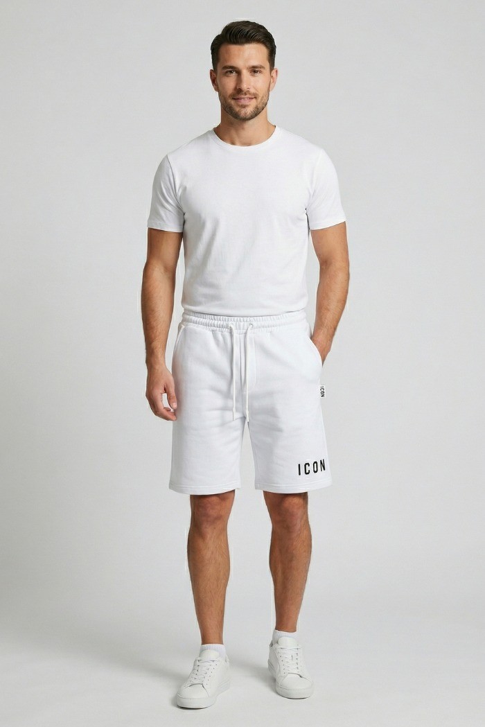 Icon bermuda in cotone stretch con mini stampa logo IUB001 [702e8378]