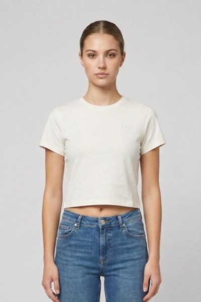 John Richmond t-shirt cropped in cotone stretch Sewamio UWP26001TS — 805219040079250_1
