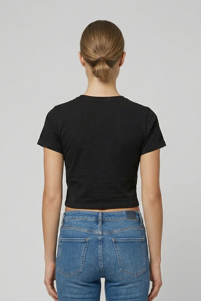 John Richmond t-shirt cropped in cotone stretch Sewamio UWP26001TS [d308c8e1]