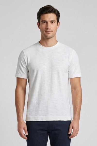 Markup t-shirt girocollo in misto lino e cotone MK1900015 — 805219040078686_1