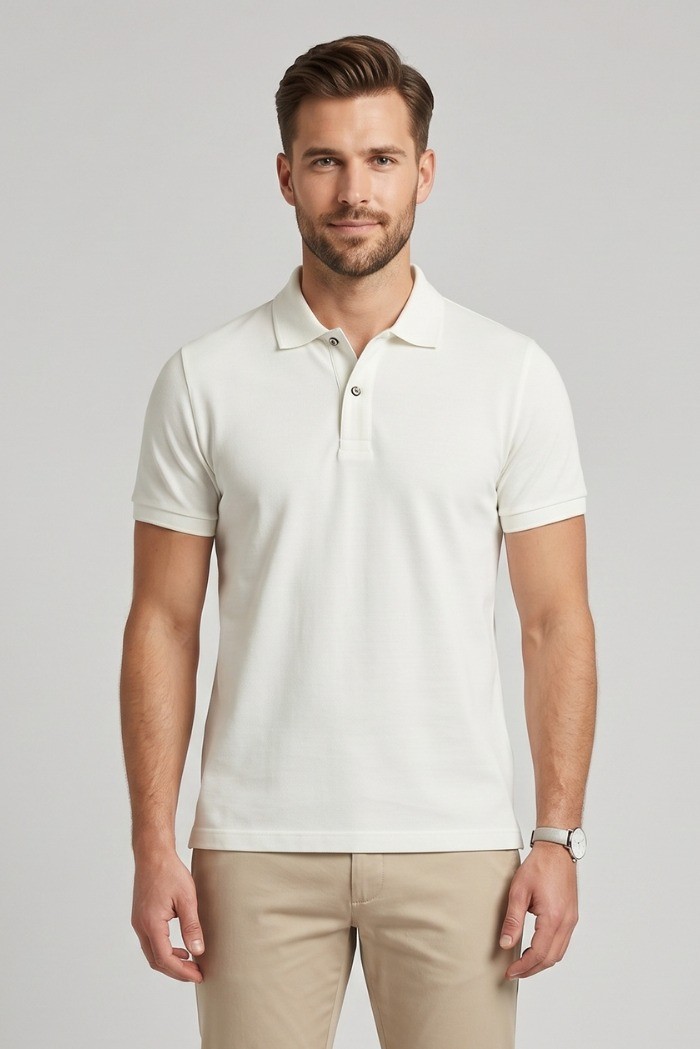 Guy polo in piquet di cotone Cabrio716n-pc M49901 [5ada20a1]
