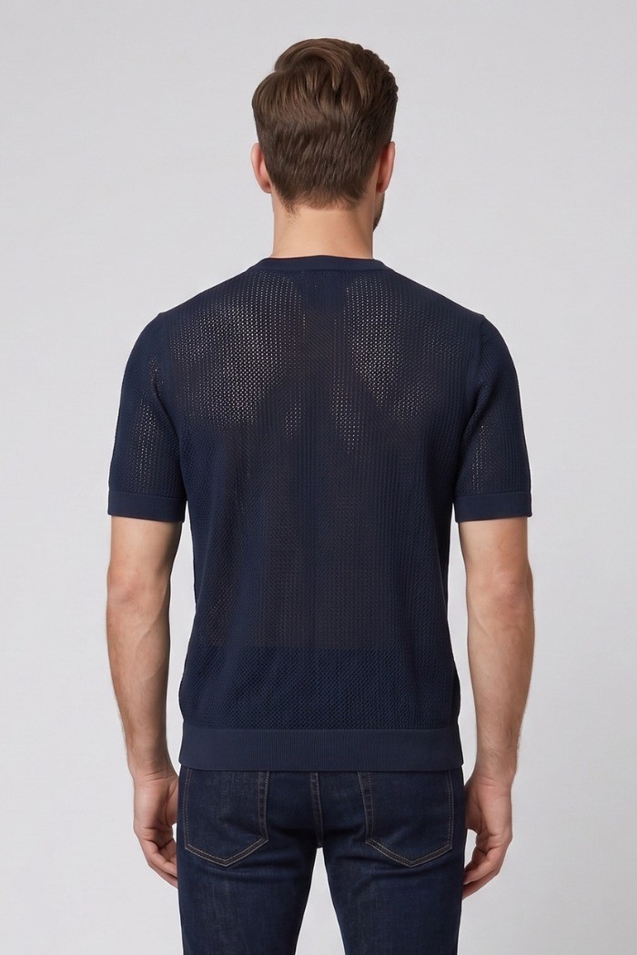 Markup maglia girocollo in misto lino e cotone MK1900017 [2c197fc8]