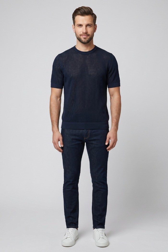 Markup maglia girocollo in misto lino e cotone MK1900017 [9b04becc]