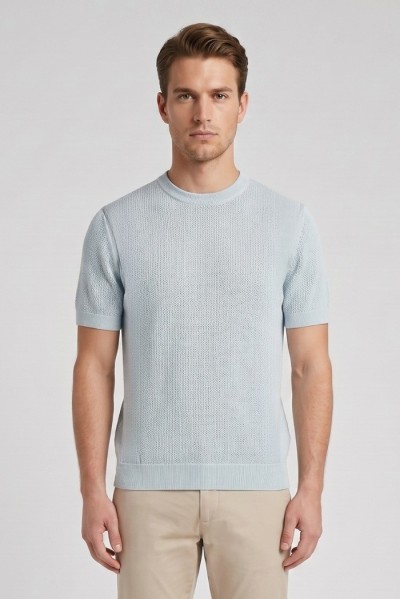 Markup maglia girocollo in misto lino e cotone MK1900017 [fd6d4c16]